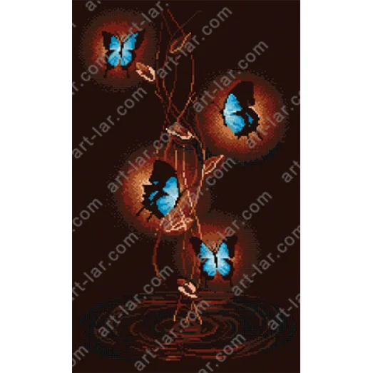 БИС-8118b Танец бабочек. Схема для вышивки бисером Арт Лар