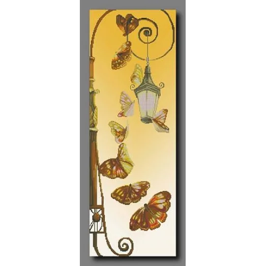 А-001 Бабочки и фонарь. Схема для вышивки бисером Орхидея