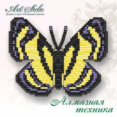 БАТ-017 Бабочка-магнит Шмель с металлической меткой (Baeotis zonata). ТМ Артсоло