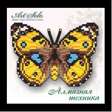 БАТ-019 Бабочка-магнит Желтые Анютины Глазки (Junonia hierta). ТМ Артсоло