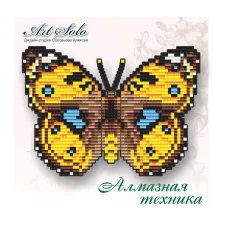 БАТ-019 Бабочка-магнит Желтые Анютины Глазки (Junonia hierta). ТМ Артсоло