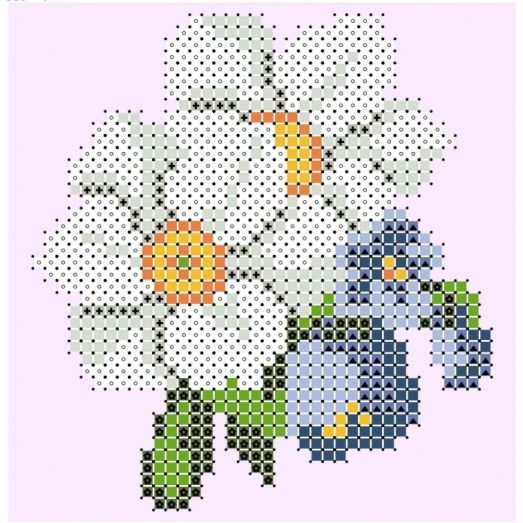 ФЧК-6061 Белые цветы. Схема для вышивки бисером Феникс