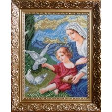 БІГ-м Богородица и голуби (малая). Схема для вышивки бисером БС Солес