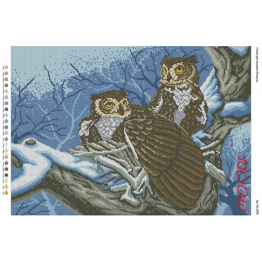 А2Н_036 БК-2008 Совы. Схема для вышивки бисером ТМ Virena