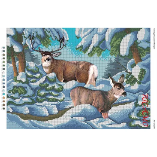 А2Н_034 БК-2010 Олени. Схема для вышивки бисером ТМ Virena
