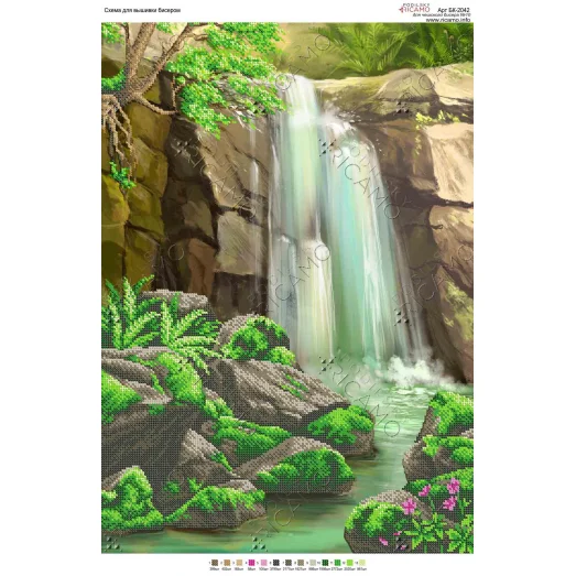 А2Н_018 БК-2042 Водопад. Схема для вышивки бисером ТМ Virena