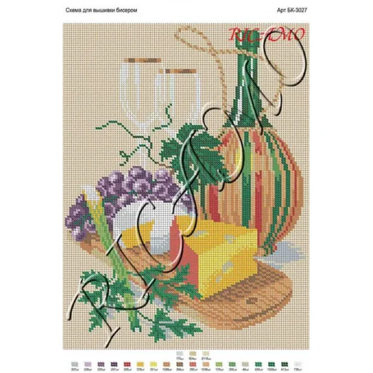 БК-3027 Натюрморт с вином. Схема для вышивки бисером ТМ Virena