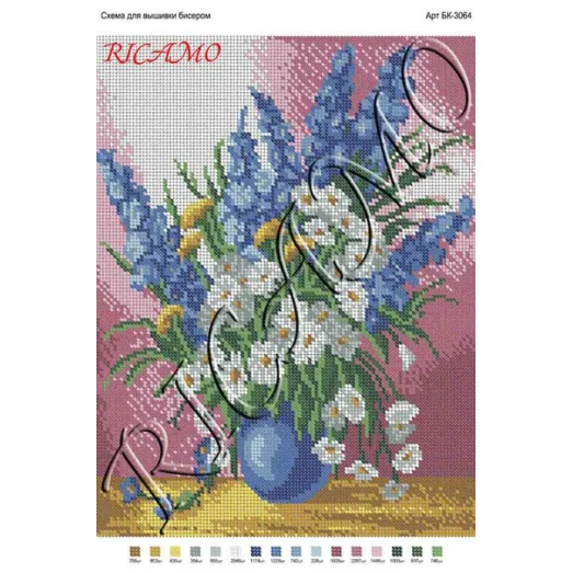 БК-3064 Летний букет. Схема для вышивки бисером ТМ Virena
