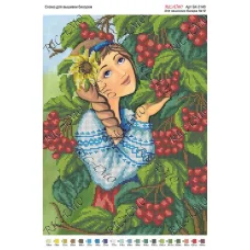 А3Н_020 БК-3140 Девушка и калина. Схема для вышивки бисером ТМ Virena