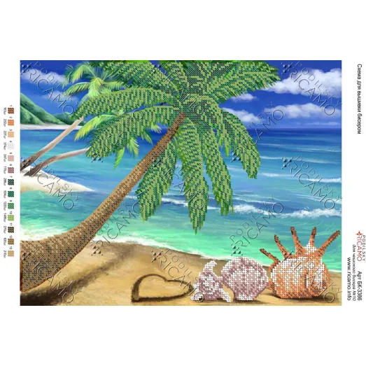 А3Н_302 БК-3386 Берег моря. Схема для вышивки бисером ТМ Virena