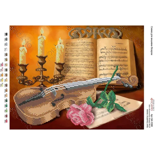 А3Н_145 БК-3398 Скрипка. Схема для вышивки бисером ТМ Virena 