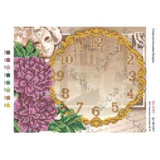 А4Н_082 БК-4307 Часы и цветы. Схема для вышивки бисером ТМ Virena