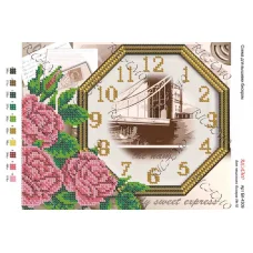 А4Н_084 БК-4309 Часы и цветы. Схема для вышивки бисером ТМ Virena
