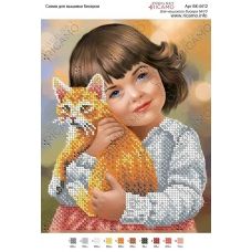 А4Н_218 БК-4412 Девочка с котёнком. Схема для вышивки бисером ТМ Virena 