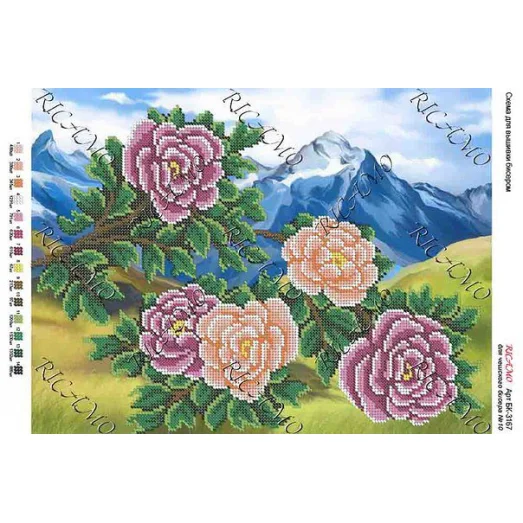 А3Н_029 БК-3167 Розы. Схема для вышивки бисером ТМ Virena