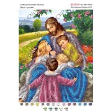 А4Р_059 БКР-4260 Иисус с детьми. Схема для вышивки бисеромTM Virena