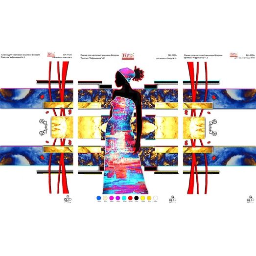 МД-006 Триптих Африканка. Схема для вышивки бисером ТМ Вышиванка