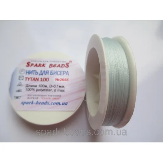 БН-2655 Нить для бисера, Титан, цвет бледно-голубой (панг)