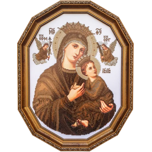 БНП-с Богородица Неустанная помощь (сепия). Схема для вышивки бисером. БС Солес