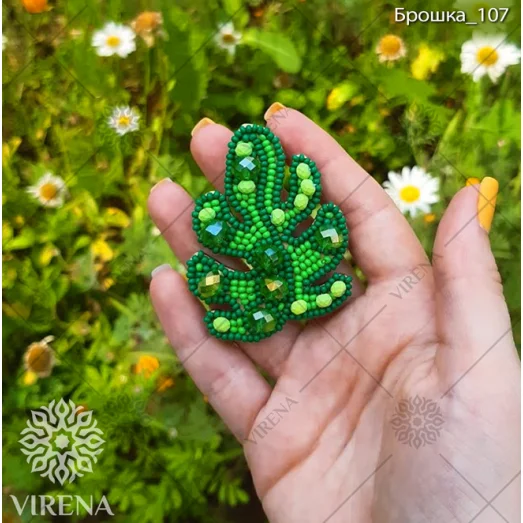 Брошка_107 Набор для вышивки деревянной броши ТМ Virena