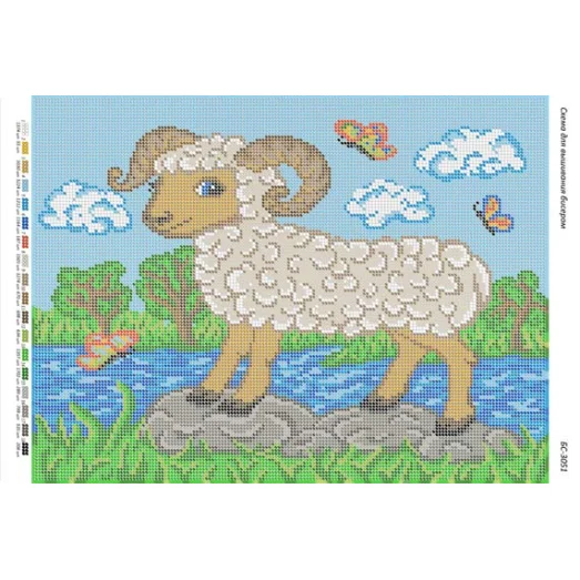 БС-3051 Овечка. Схема для вышивки бисером. Сяйво БСР