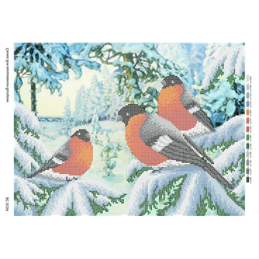 БС-3154 Снегирь. Схема для вышивки бисером. Сяйво БСР