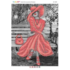 БС-3240 Девушка в красном. Схема для вышивки бисером. Сяйво БСР