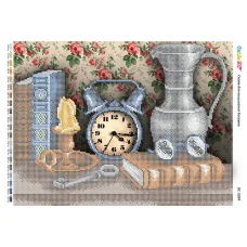 БС-3284 Натюрморт с часами. Схема для вышивки бисером ТМ Сяйво