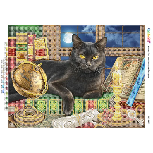 БС-3335 Мудрый кот. Схема для вышивки бисером ТМ Сяйво