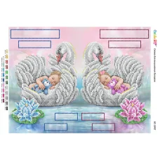 БС-3342 Метрика мальчик, девочка. Схема для вышивки бисером ТМ Сяйво