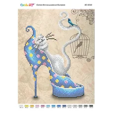 БС-4216 Кошка с птичками. Схема для вышивки бисером ТМ Сяйво