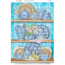 БС-2084 Гжель (голубой фон). Схема для вышивки бисером ТМ Сяйво