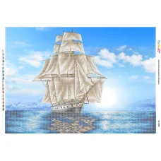 БС-2096 Корабль в море. Схема для вышивки бисером ТМ Сяйво