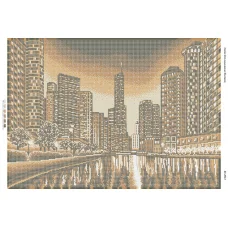 БС-2013 Вечерний город. Схема для вышивки бисером. Сяйво БСР