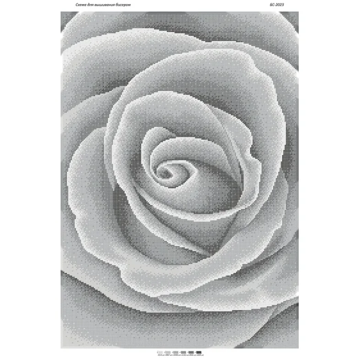 БС-2023 Серая роза. Схема для вышивки бисером. Сяйво БСР