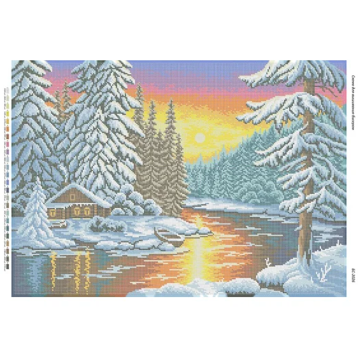 БС-2026 Зимний лес. Схема для вышивки бисером. Сяйво БСР