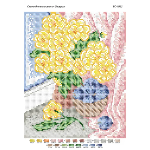 БС-4012 Цветы и сливы. Схема для вышивки бисером ТМ Сяйво