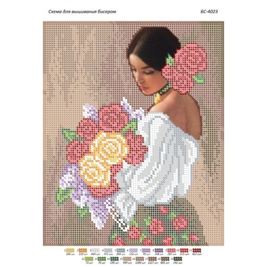 Схема вышивки «Девушка-цветок» (№97228)