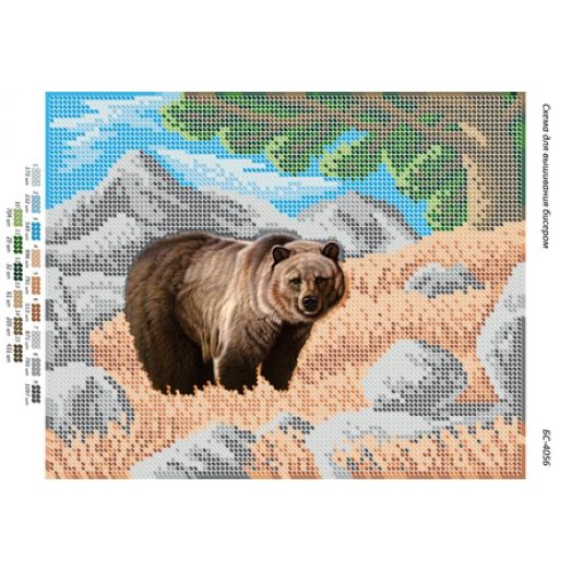 БС-4056 Медведь. Схема для вышивки бисером ТМ Сяйво