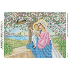 БСР-3246 Мадонна и Иисус. Схема для вышивки бисером ТМ Сяйво