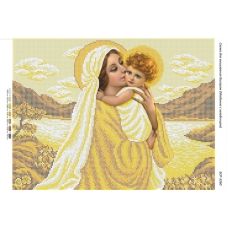 БСР-3260 Мадонна с младенцем золото. Схема для вышивки бисером ТМ Сяйво
