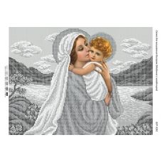 БСР-3261 Мадонна с младенцем серебро. Схема для вышивки бисером ТМ Сяйво