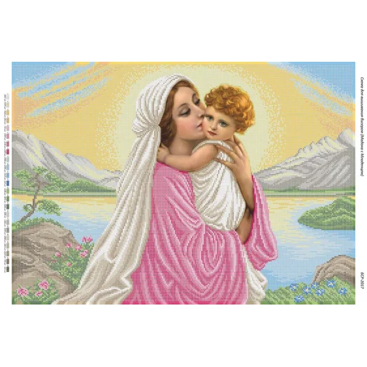 БСР-2017 Мадонна и дитя. Схема для вышивки бисером ТМ Сяйво
