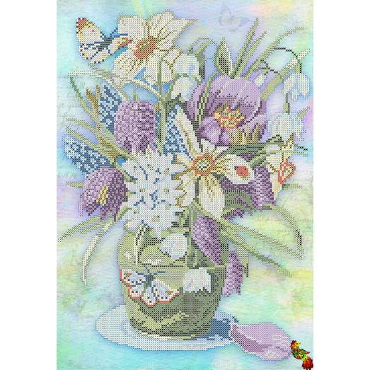 ФЧК-3171 Букет с крокусами. Схема для вышивки бисером Феникс