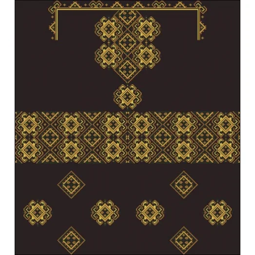 БЖд-033 (черная). Заготовка женской сорочки. Барвиста Вишиванка