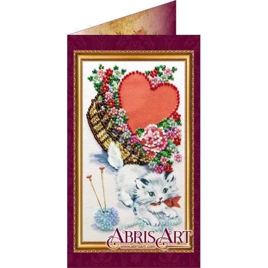 АО-019 С любовью-2. Набор-открытка для вышивки бисером Абрис Арт