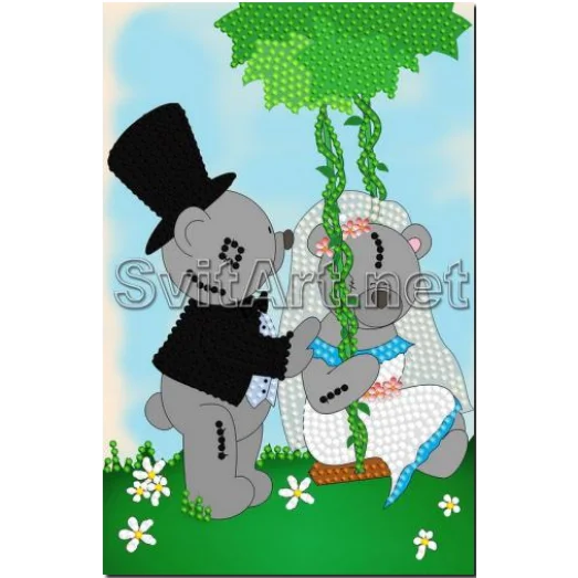 FV-173(А5) Мишки на свадьбе. Схема для вышивки бисером. Свит Арт