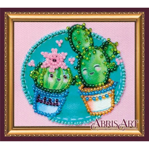 АМА-188 Кактусята. Набор-магнит для вышивания бисером ТМ Абрис Арт