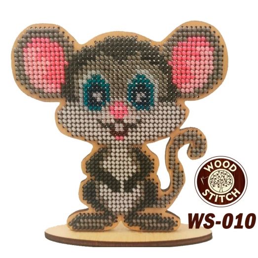 WS-010 Символ Года. Мышка Жорик. Набор для вышивки WoodStitch