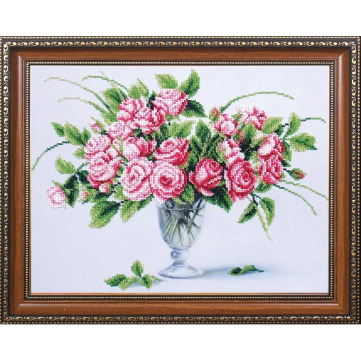 Б-301 Чайные розы. Набор для вышивки бисером Магия канвы